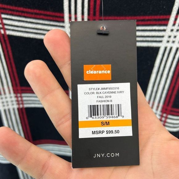 Jones New York Turtleneck Poncho In Black Cayenne Ivory Womens S/M NWT - Picture 6 of 7